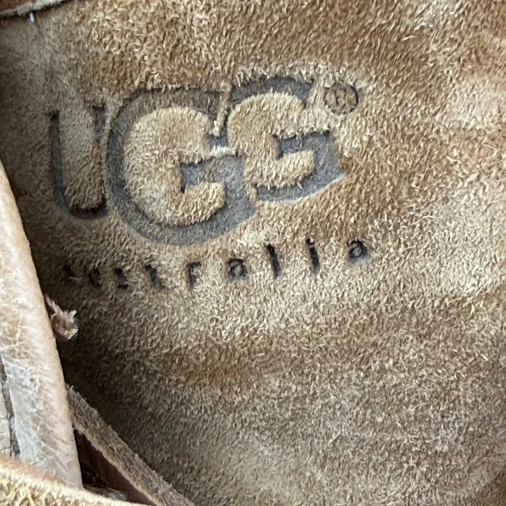 UGG Australia Mens Size 8 Chestnut Suede Shearling Chukka‎ Boots Moccasins Tan
